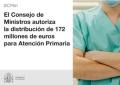 16/07/2024 - El Consejo de Ministros autoriza la distribución de 172 millones de euros para Atención Primaria